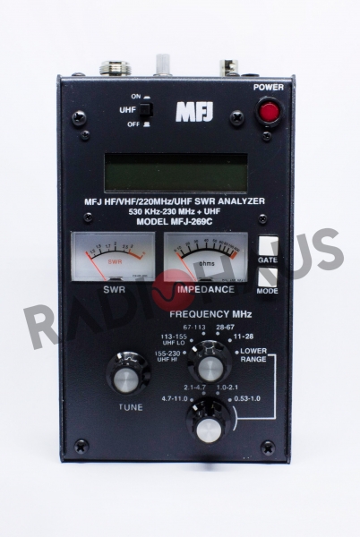 MFJ-269D Analisador de antenas 530KHz a 230MHz e 415 a 470 MHz HF/VHF/UHF