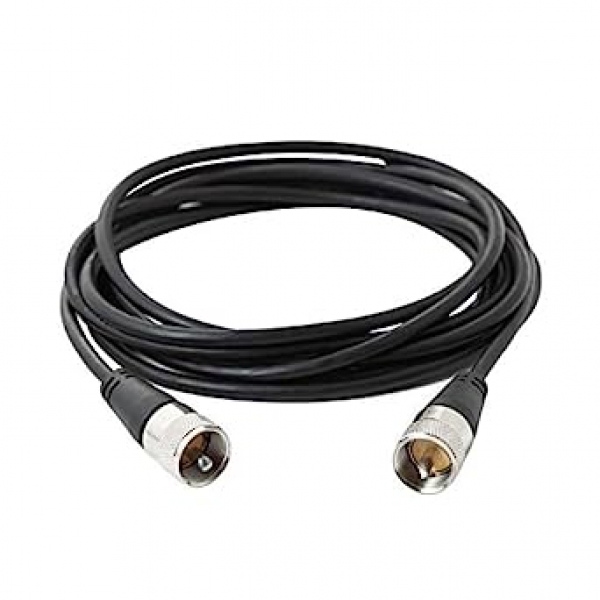 20 metros Cabo coaxial RG-58 com conectores UHF em cada ponta