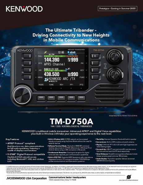 TMD-750A Kenwood Transceptor Digital Triband M�vel 