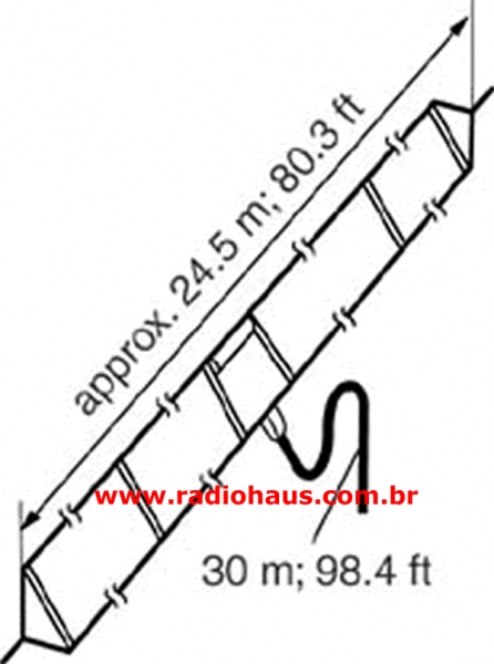 AH-710 Antena Dipolo Dobrada para HF ICOM