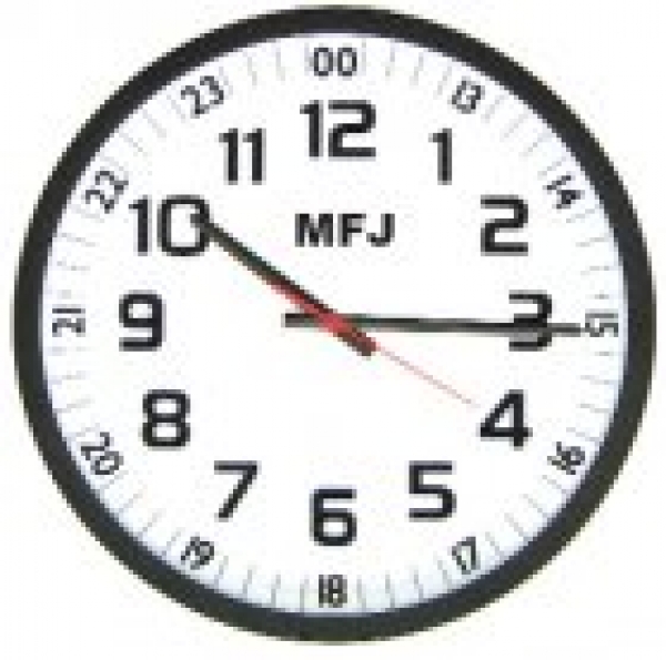 MFJ-126B  RELGIO, 24/12 horas, quartzo analgico relgio de parede