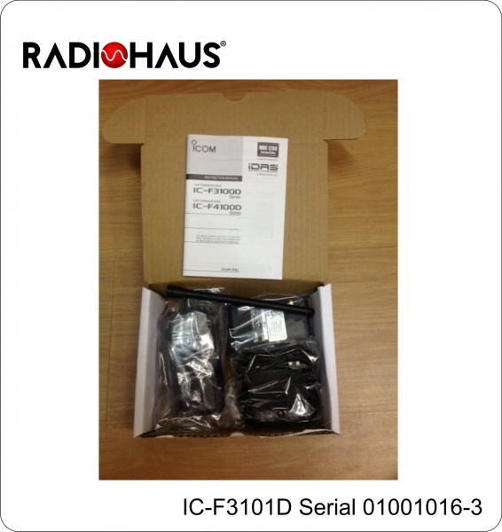 IC-F3101D (=3103D) Transceptor porttil VHF IDAS Serial 01001702
