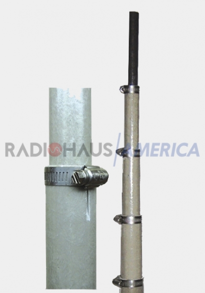 MFJ-1906, 33FT, 6FT /Mdulo de fibra de vidroseg, braadeiras de mangueira