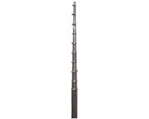 MFJ-1965 Mastro telescpico de alumnio, 11 seg, 65 FT, braadeiras de mangueira