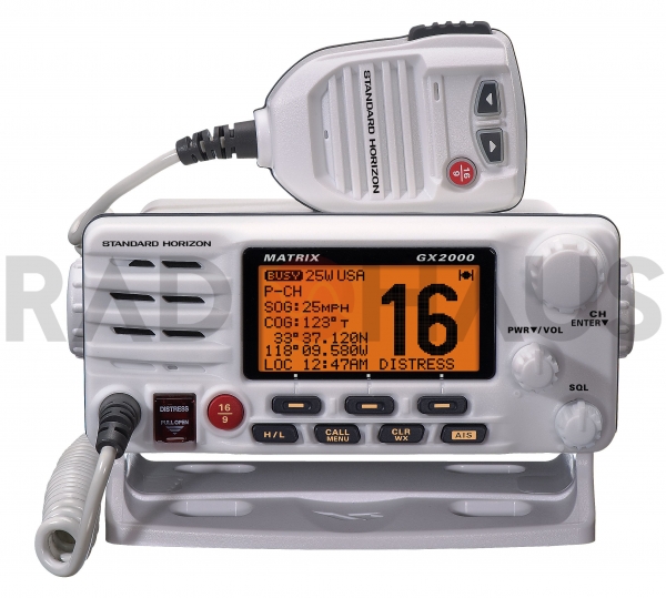 GX-2000 Transceptor VHF Martimo Fixo/Mvel Suporta AIS (Branco)